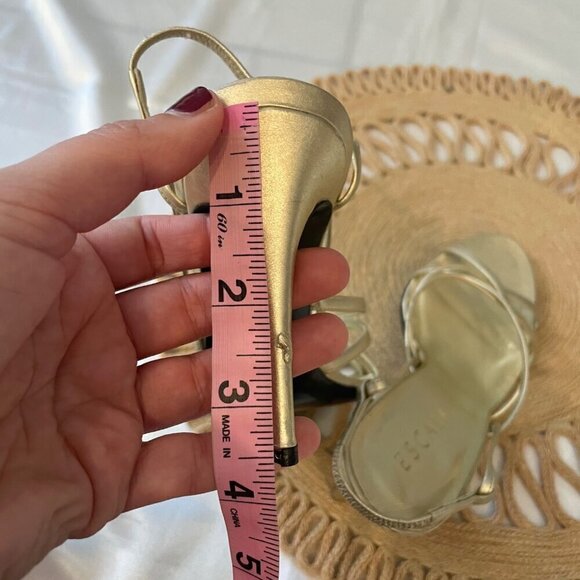 Escada Gold Strappy Heeled Sandals Size EU 38 - Picture 10 of 11